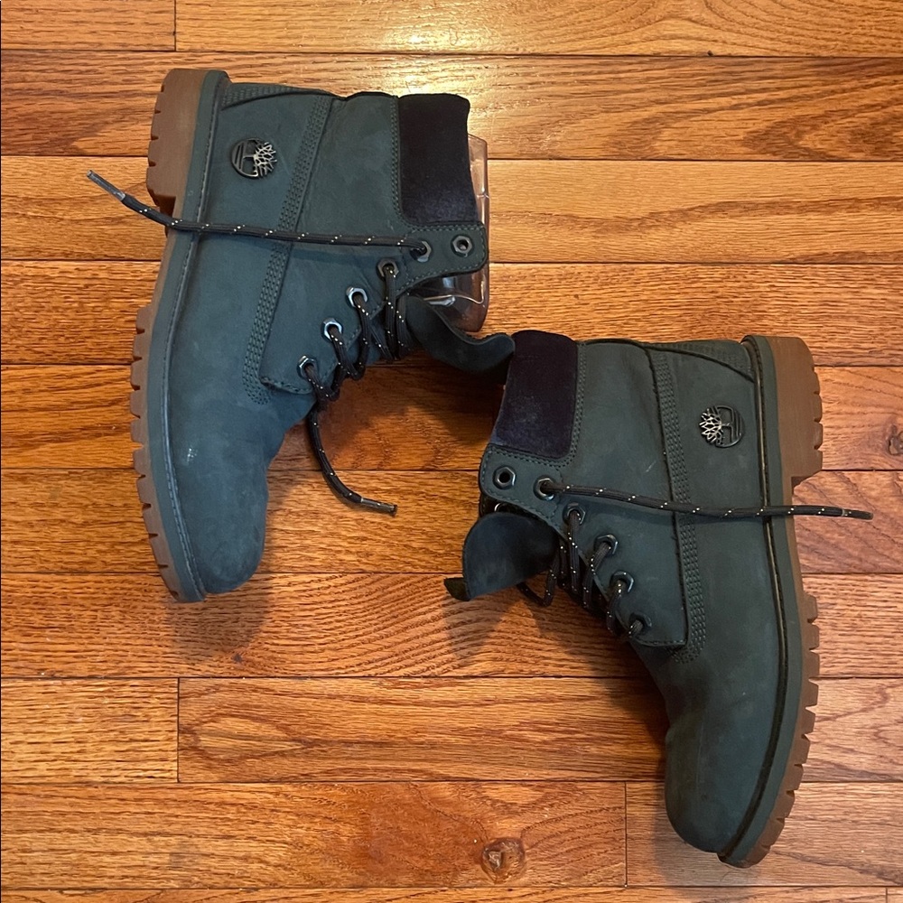 Timberland Forest Green Nubuck Hiking Boots with Brown Sole